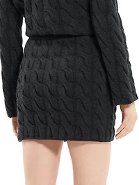 Wool-Blend Cable-Knit Miniskirt