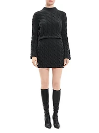Wool-Blend Cable-Knit Miniskirt