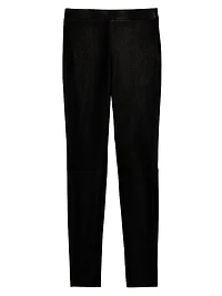 Pull-On Leather Leggings