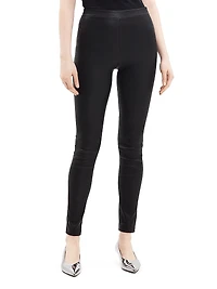 Pull-On Leather Leggings