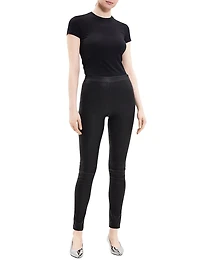 Pull-On Leather Leggings