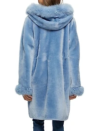 Shearling Lamb Parka With Cashmere Goat Hood Trim & Cuffs