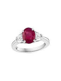 Platinum, Ruby & 0.53 TCW Diamond Ring