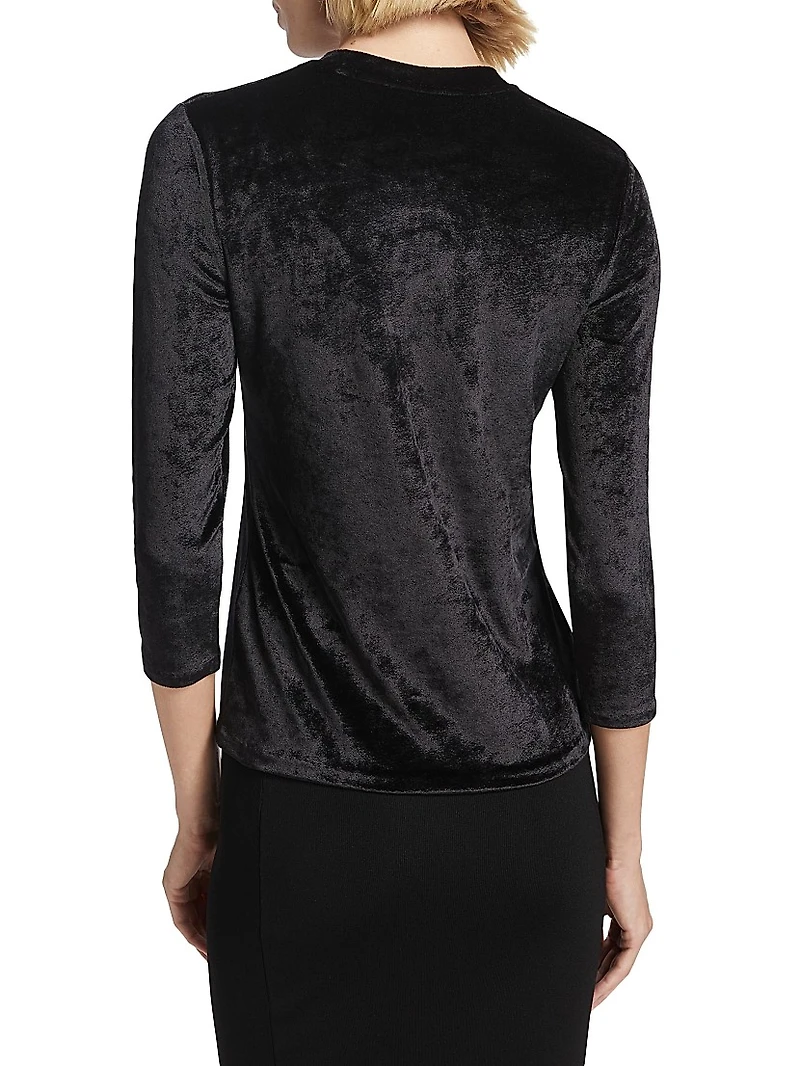 Velour Three-Quarter Sleeve Top