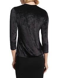 Velour Three-Quarter Sleeve Top