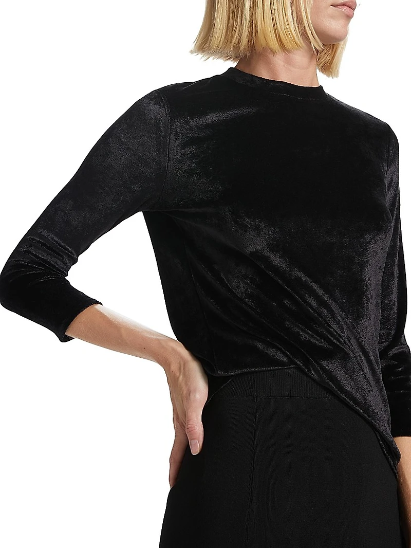 Velour Three-Quarter Sleeve Top