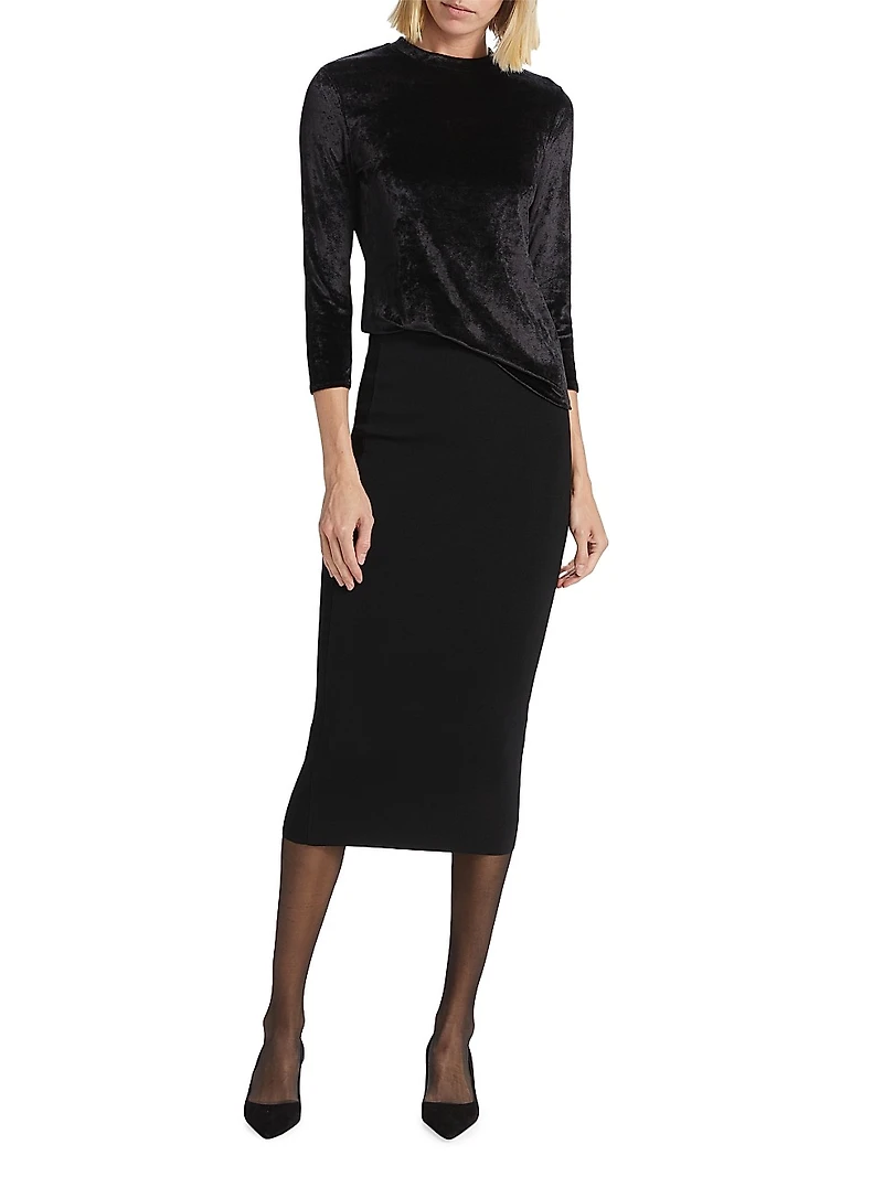Velour Three-Quarter Sleeve Top