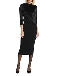 Velour Three-Quarter Sleeve Top