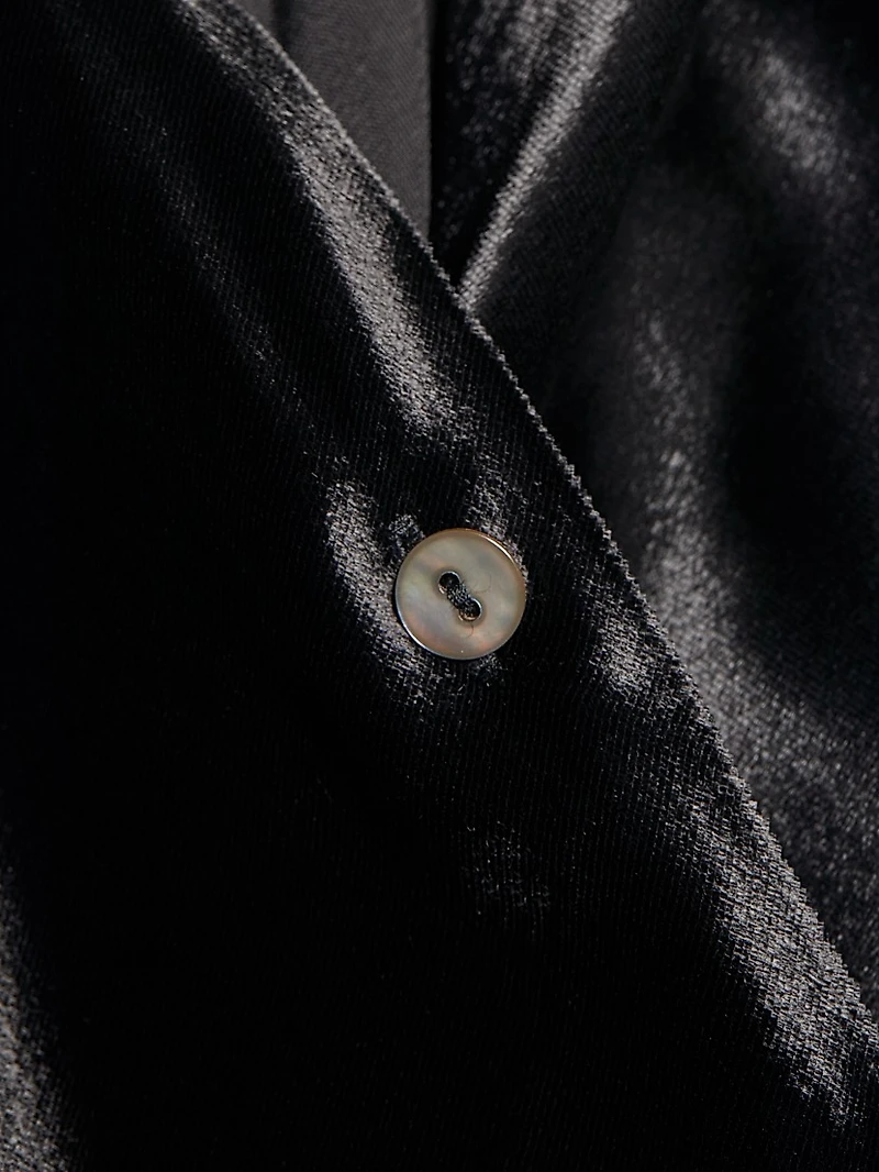 Velvet Button-Up Shirt