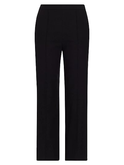 Mid-Rise Wool-Blend Cropped Pants