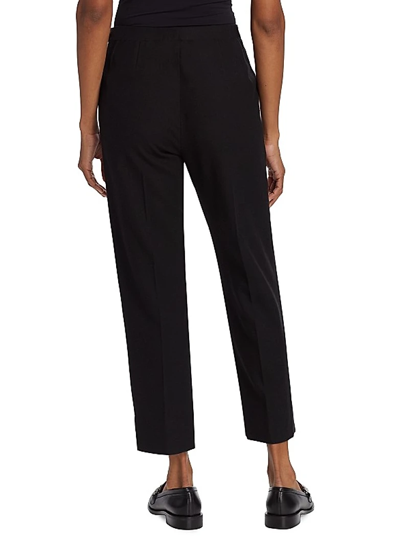 Mid-Rise Wool-Blend Cropped Pants
