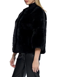 Collarless Shearling Lamb Jacket