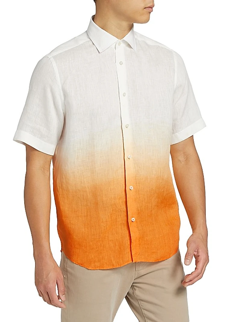 COLLECTION Ombré Linen Button-Front Shirt