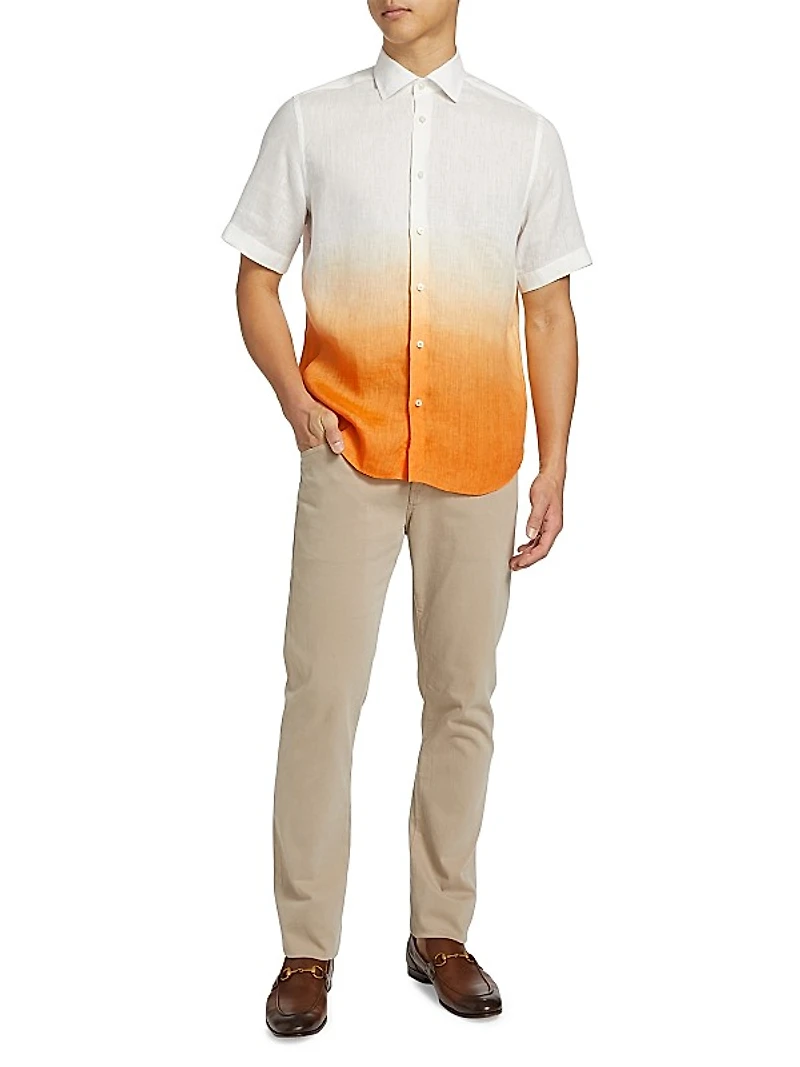 COLLECTION Ombré Linen Button-Front Shirt