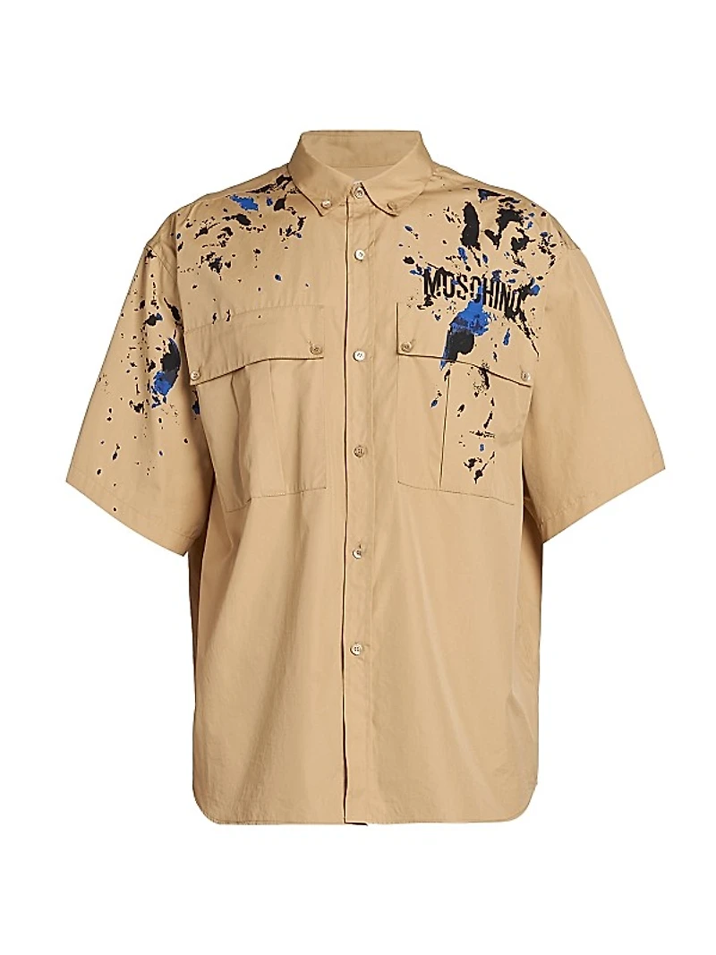 Splatter Logo Button-Down Shirt