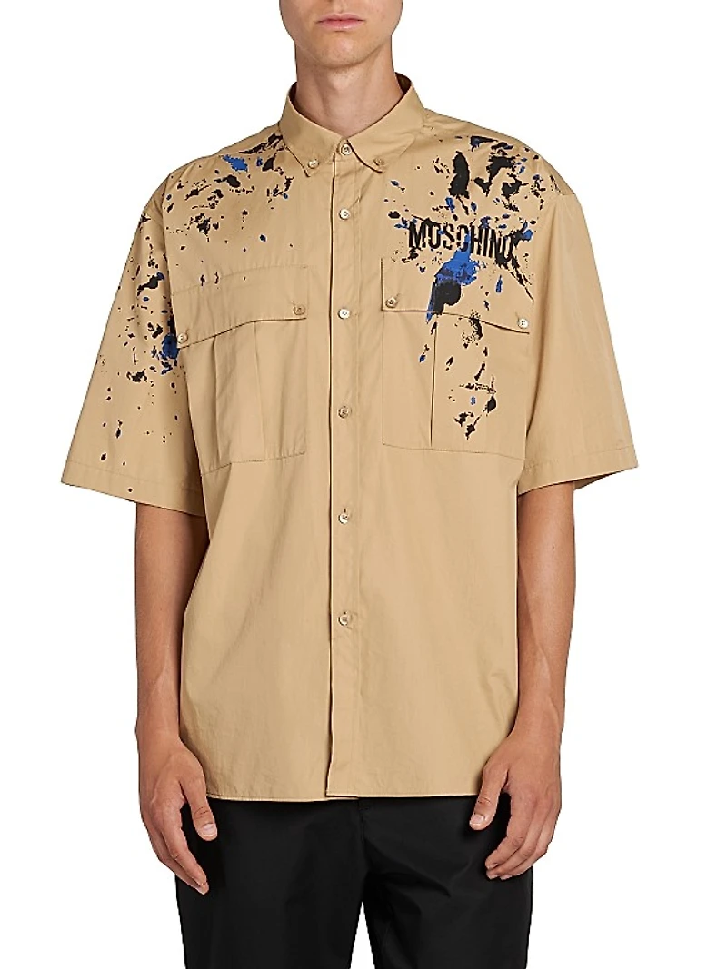 Splatter Logo Button-Down Shirt