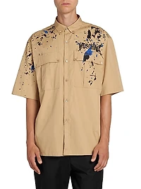 Splatter Logo Button-Down Shirt