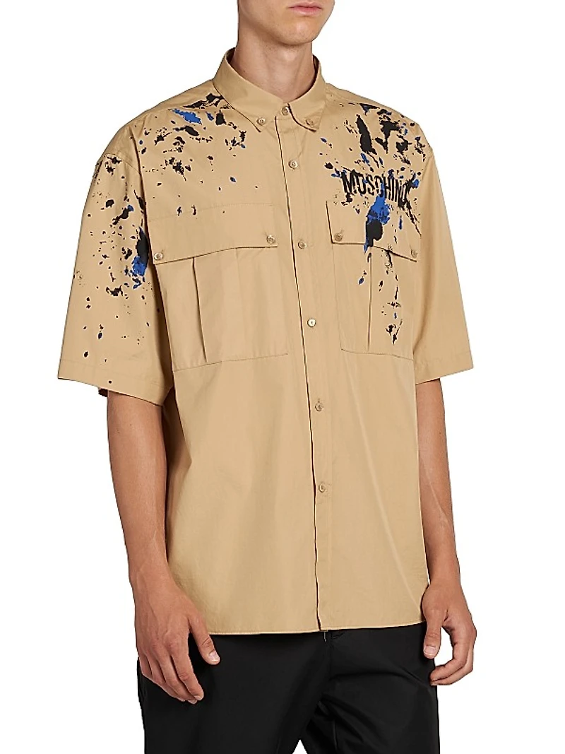 Splatter Logo Button-Down Shirt