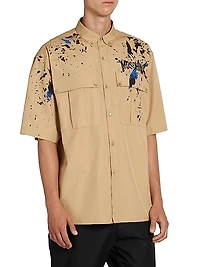 Splatter Logo Button-Down Shirt