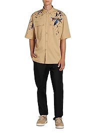 Splatter Logo Button-Down Shirt