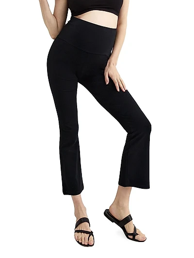 the Ultimate Maternity Over Bump Crop Flare Leggings