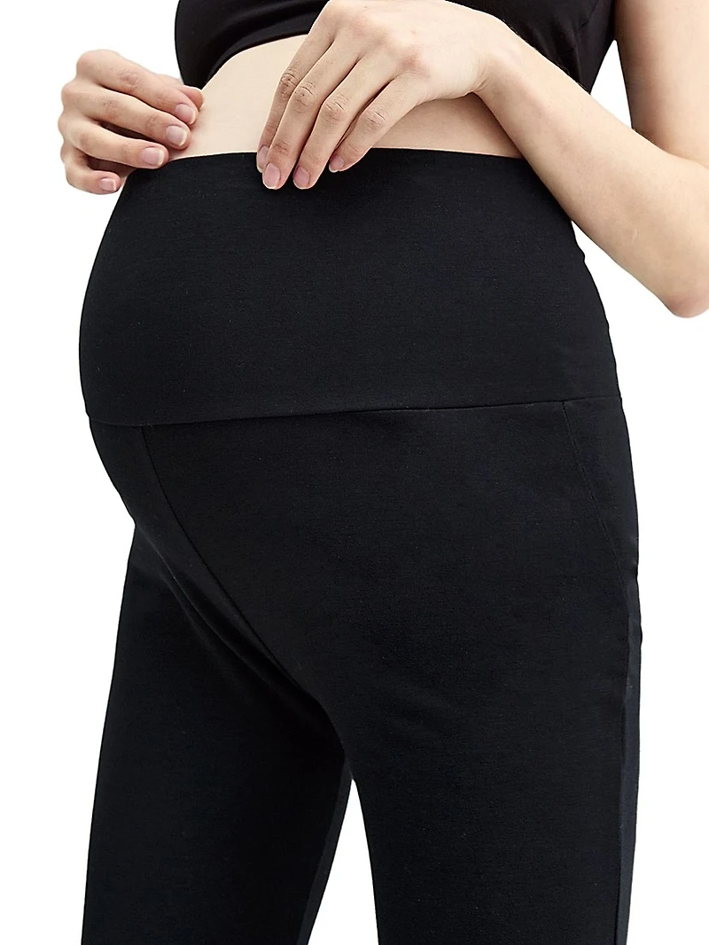 the Ultimate Maternity Over Bump Crop Flare Leggings