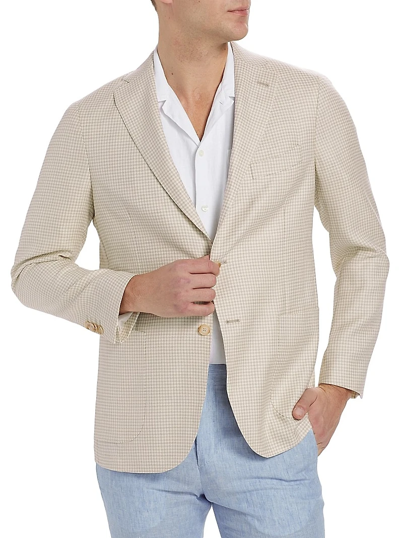 COLLECTION Houndstooth Wool-Blend Two-Button Sport Coat