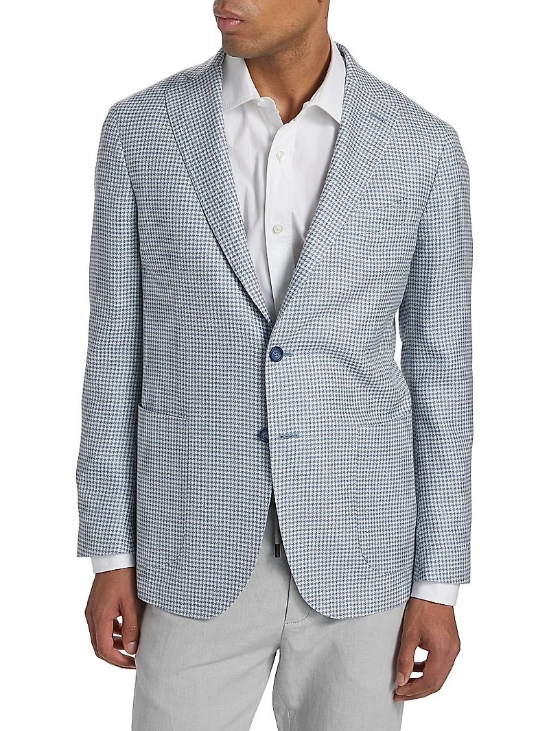 COLLECTION Houndstooth Wool-Blend Two-Button Sport Coat
