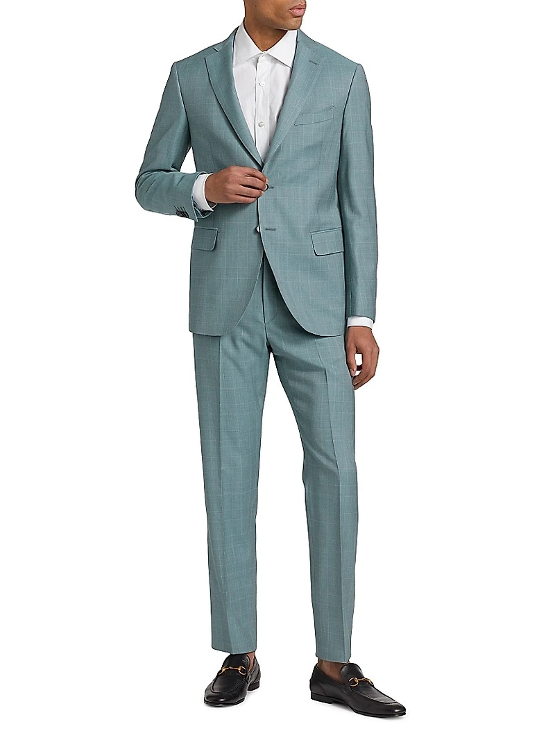 COLLECTION Plaid Wool Single-Breasted Suit