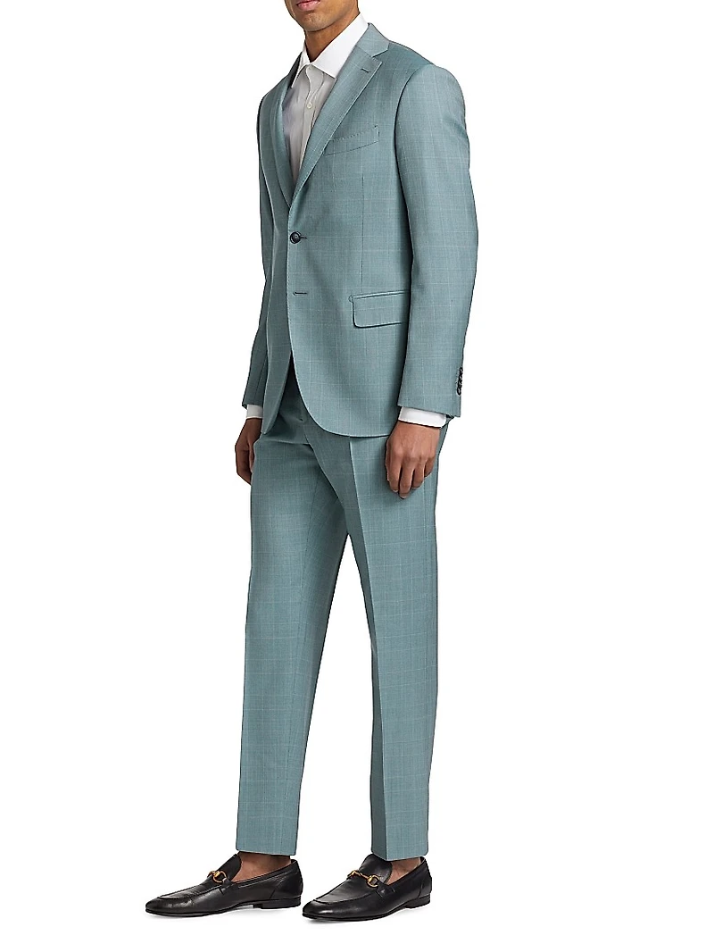 COLLECTION Plaid Wool Single-Breasted Suit