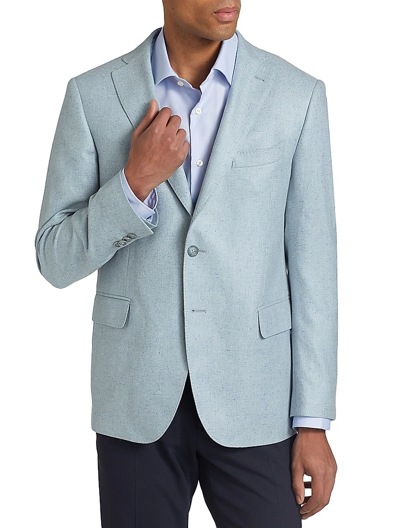 COLLECTION Speckled Silk & Wool-Blend Two-Button Sport Coat