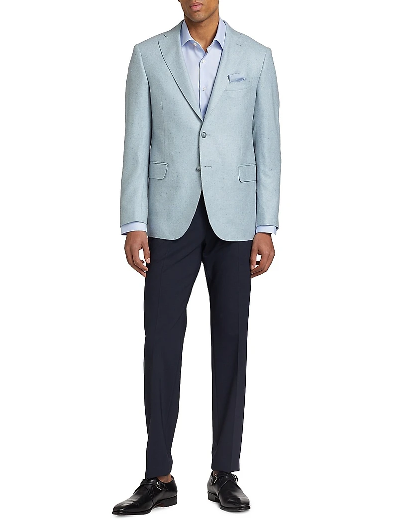 COLLECTION Speckled Silk & Wool-Blend Two-Button Sport Coat