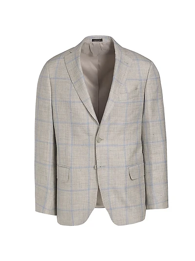 COLLECTION Windowpane Wool & Silk-Blend Two-Button Sport Coat