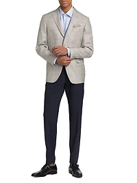 COLLECTION Windowpane Wool & Silk-Blend Two-Button Sport Coat