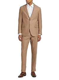 COLLECTION Pinstriped Linen Suit