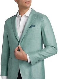 COLLECTION Striped Chevron Wool & Silk-Blend Two-Button Sport Coat
