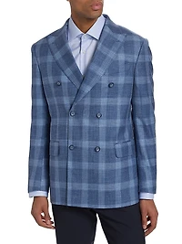 COLLECTION Plaid Wool-Blend Double-Breasted Sport Coat