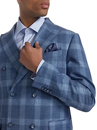 COLLECTION Plaid Wool-Blend Double-Breasted Sport Coat
