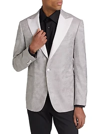 COLLECTION Floral Wool One-Button Dinner Jacket