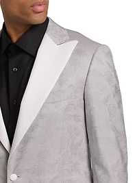 COLLECTION Floral Wool One-Button Dinner Jacket