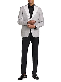 COLLECTION Floral Wool One-Button Dinner Jacket