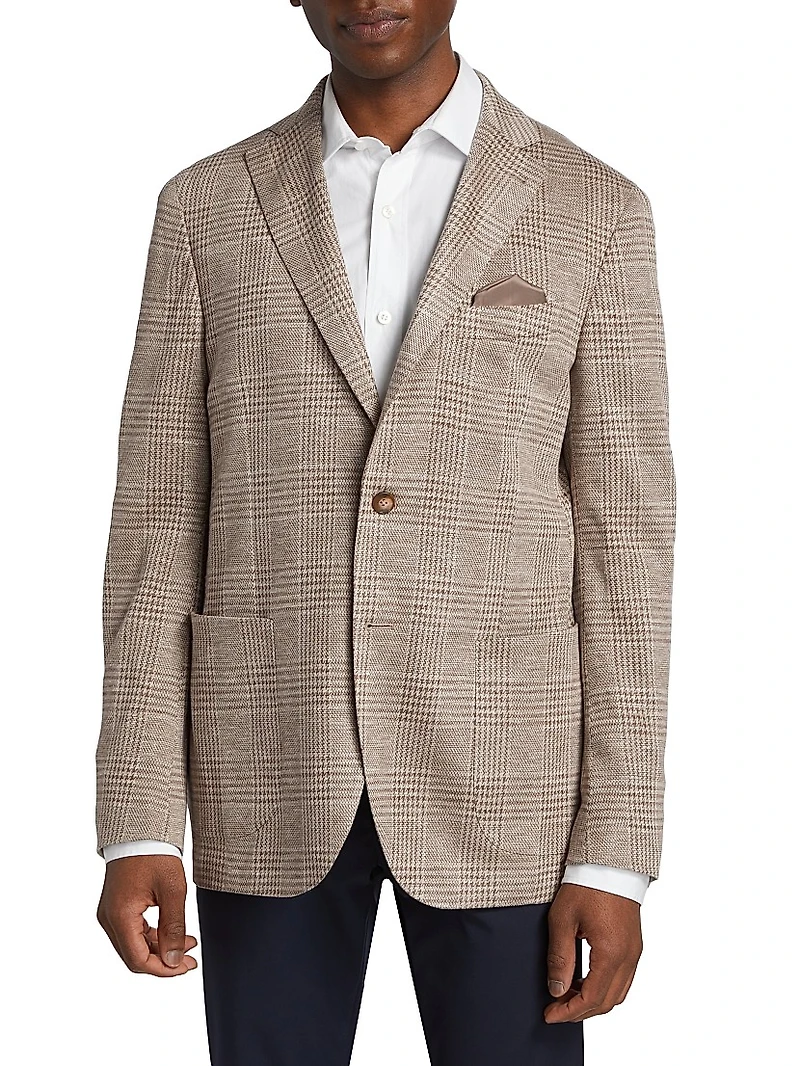 COLLECTION Plaid Wool & Silk-Blend Two-Button Sport Coat