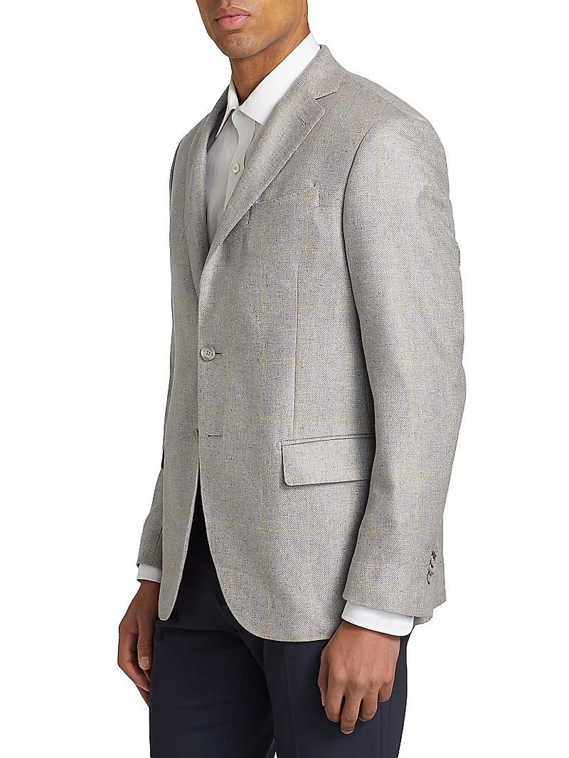 COLLECTION Grid Wool Two-Button Sport Coat