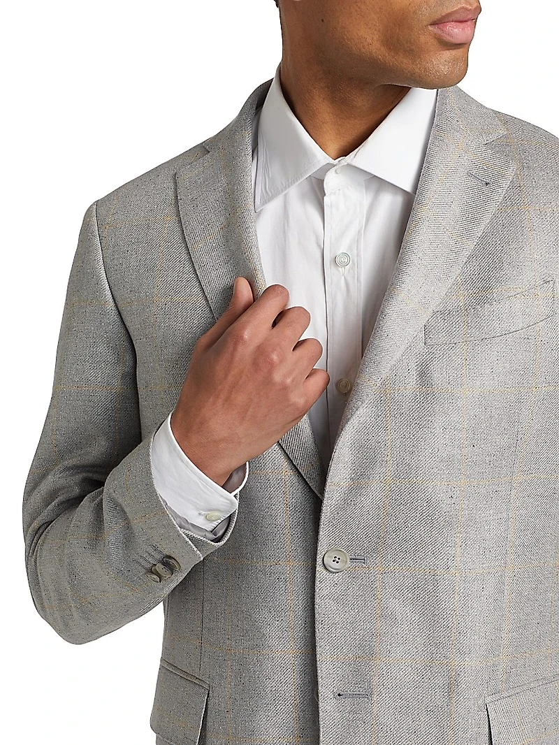 COLLECTION Grid Wool Two-Button Sport Coat