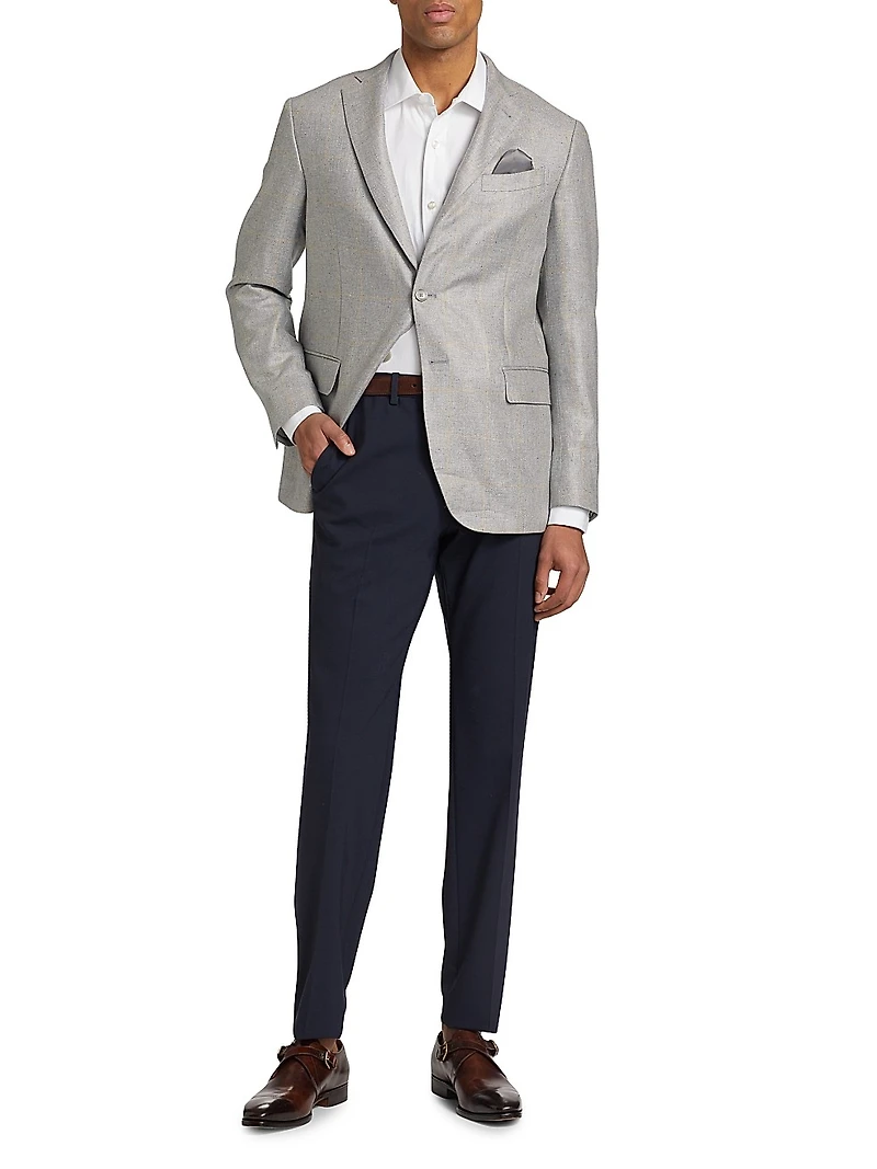 COLLECTION Grid Wool Two-Button Sport Coat