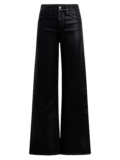 Petite Mia High-Rise Stretch Coated Wide-Leg Jeans