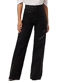 Petite Mia High-Rise Stretch Coated Wide-Leg Jeans