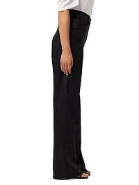 Petite Mia High-Rise Stretch Coated Wide-Leg Jeans