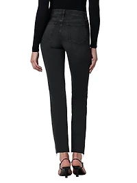 The Callie Mid-Rise Stretch Slim Raw-Hem Jeans