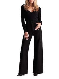 Petite Mia High-Rise Stretch Wide-Leg Jeans